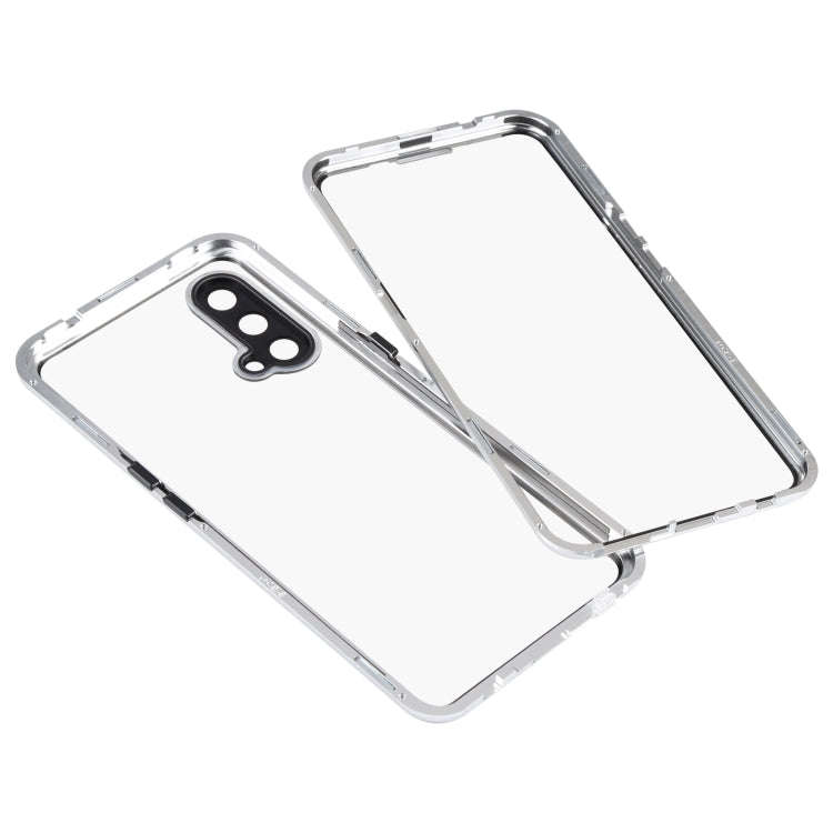 For OnePlus Nord CE 5G Full Cover Magnetic Metal Tempered Glass Phone Case(Silver)