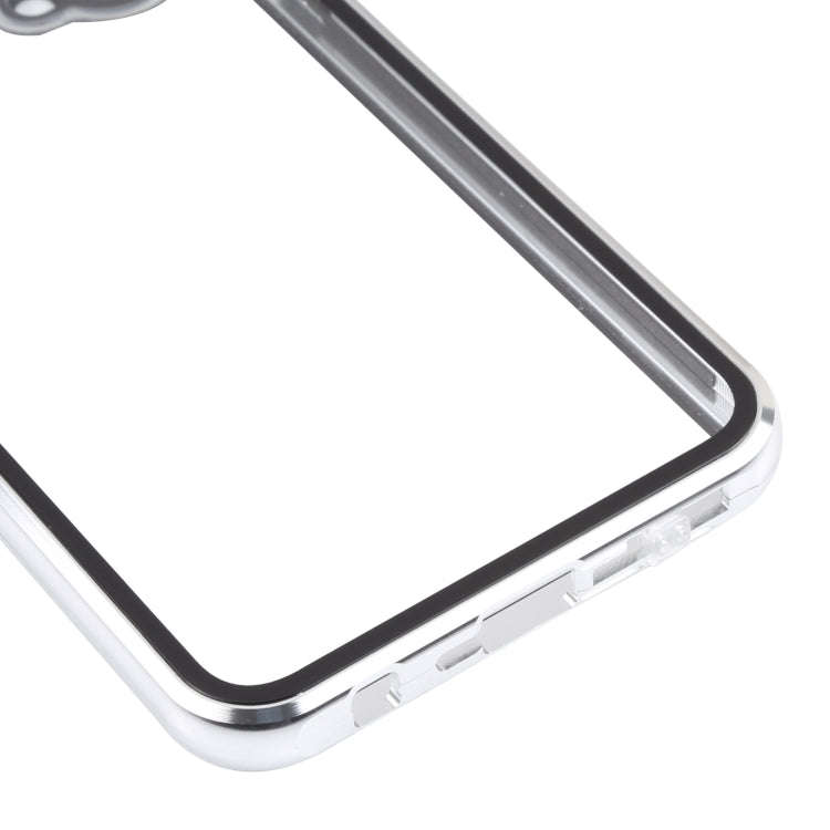 For OnePlus Nord CE 5G Full Cover Magnetic Metal Tempered Glass Phone Case(Silver)