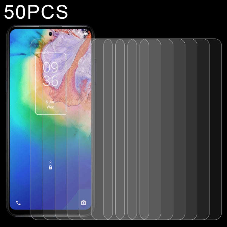 50 PCS 0.26mm 9H 2.5D Tempered Glass Film For TCL 20 A 5G