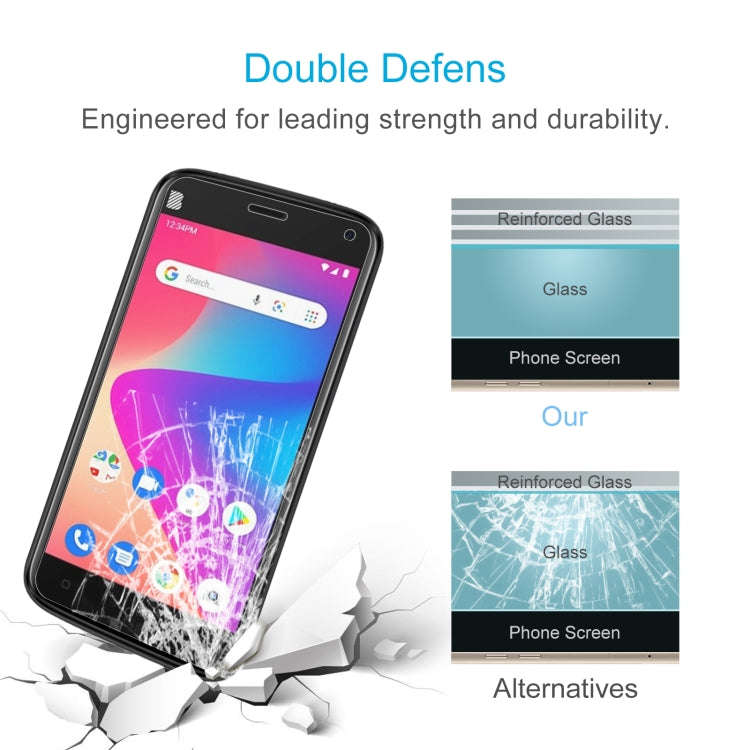 50 PCS 0.26mm 9H 2.5D Tempered Glass Film For BLU J5L