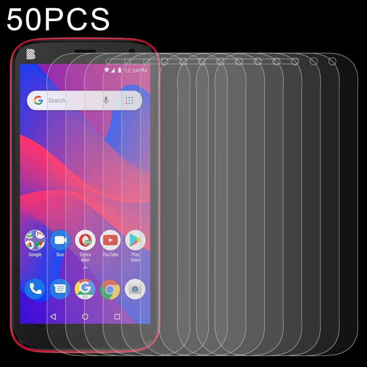 50 PCS 0.26mm 9H 2.5D Tempered Glass Film For BLU C5 Plus