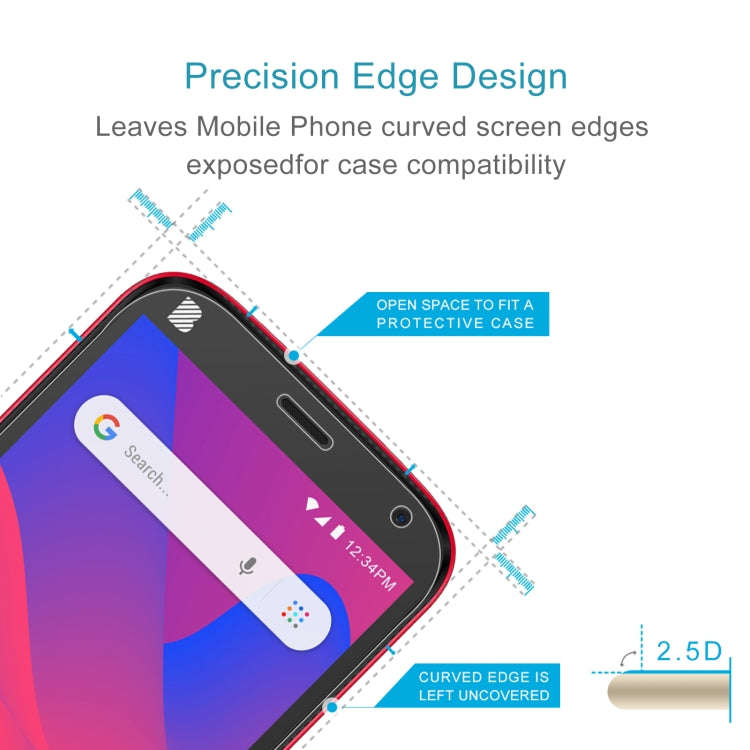 50 PCS 0.26mm 9H 2.5D Tempered Glass Film For BLU C5 Plus