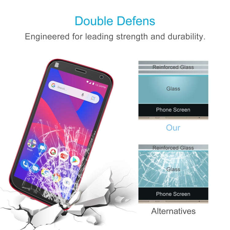 50 PCS 0.26mm 9H 2.5D Tempered Glass Film For BLU C5 Plus