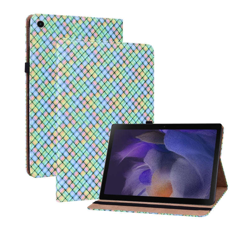 For OPPO Realme Pad 10.4 Color Weave Leather Tablet Case with Holder(Rainbow)