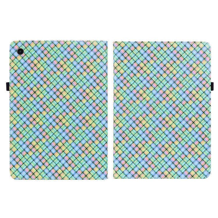 For OPPO Realme Pad 10.4 Color Weave Leather Tablet Case with Holder(Rainbow)