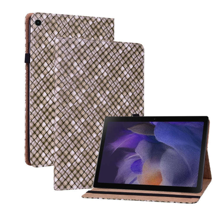 For OPPO Realme Pad 10.4 Color Weave Leather Tablet Case with Holder(Brown)