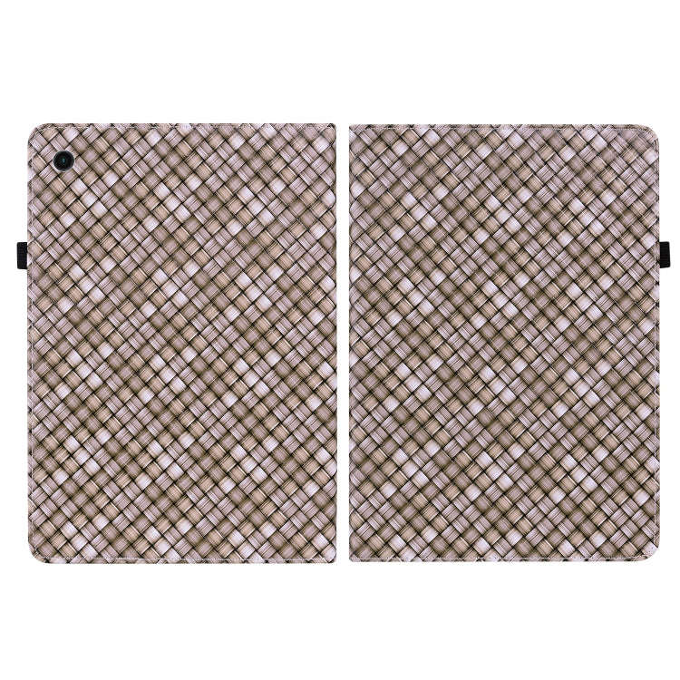 For OPPO Realme Pad 10.4 Color Weave Leather Tablet Case with Holder(Brown)