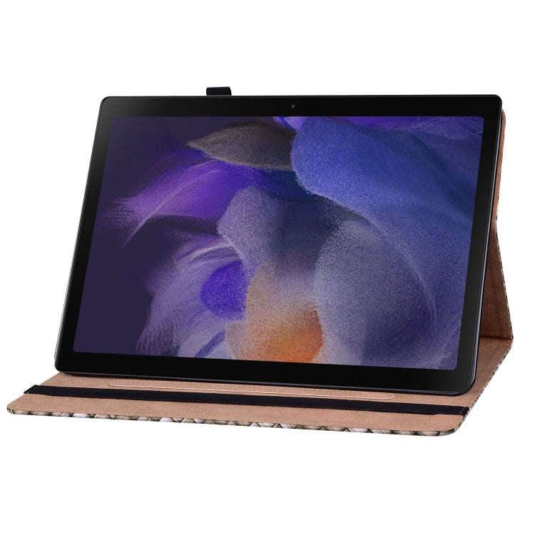 For OPPO Realme Pad 10.4 Color Weave Leather Tablet Case with Holder(Brown)