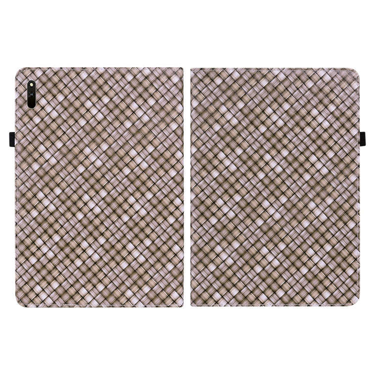 For Huawei MatePad 11 2021 Color Weave Leather Tablet Case with Holder(Brown)