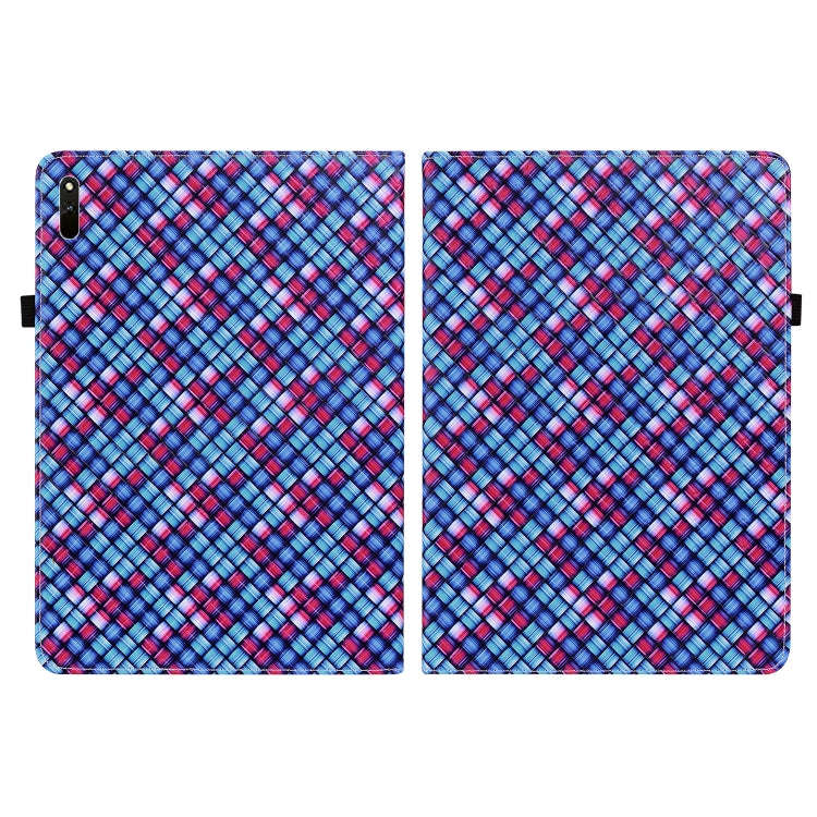 For Huawei MatePad 11 2021 Color Weave Leather Tablet Case with Holder(Blue)