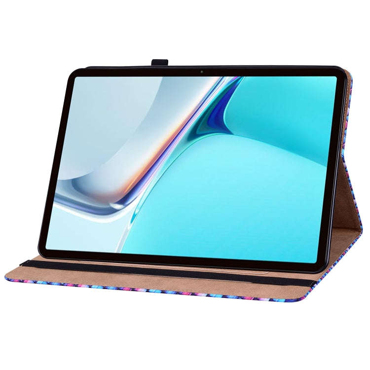 For Huawei MatePad 11 2021 Color Weave Leather Tablet Case with Holder(Blue)