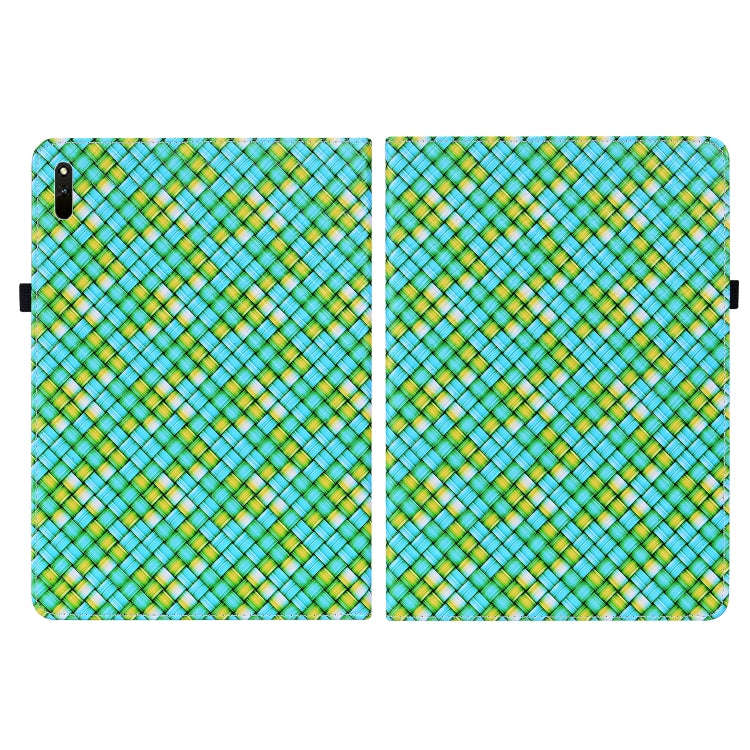 For Huawei MatePad 11 2021 Color Weave Leather Tablet Case with Holder(Green)