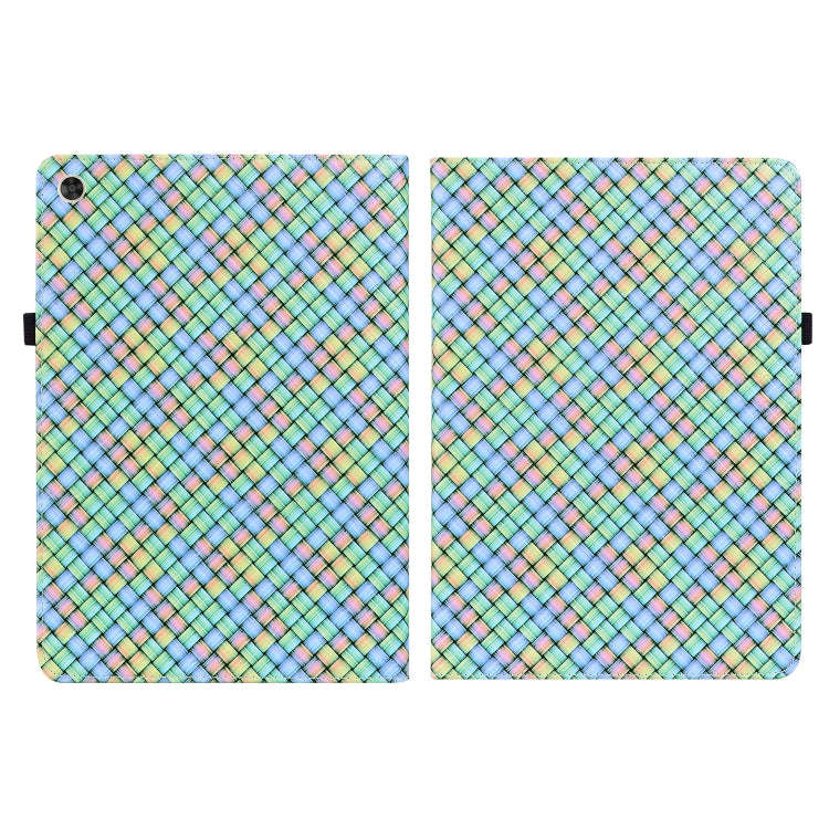 For Huawei MatePad T 10s / Enjoy Tablet 2 Color Weave Leather Tablet Case with Holder(Rainbow)