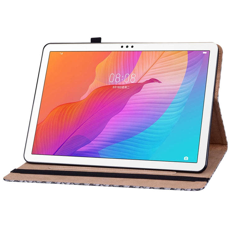 For Huawei MatePad T 10s / Enjoy Tablet 2 Color Weave Leather Tablet Case with Holder(Black)