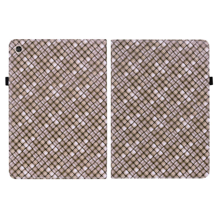 For Huawei MatePad T 10s / Enjoy Tablet 2 Color Weave Leather Tablet Case with Holder(Brown)