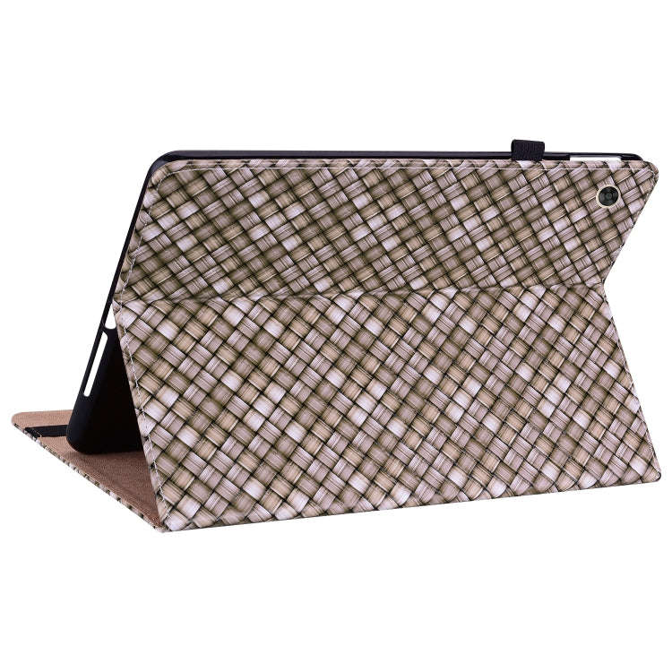 For Huawei MatePad T 10s / Enjoy Tablet 2 Color Weave Leather Tablet Case with Holder(Brown)