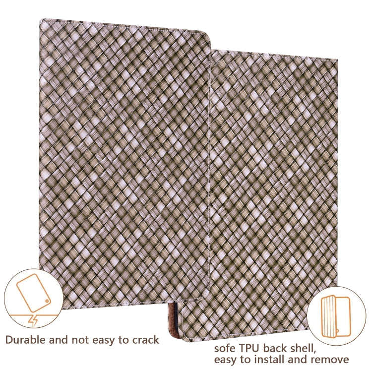 For Huawei MatePad T 10s / Enjoy Tablet 2 Color Weave Leather Tablet Case with Holder(Brown)