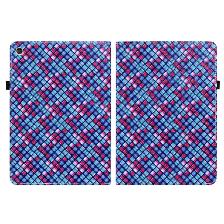 For Huawei MatePad T 10s / Enjoy Tablet 2 Color Weave Leather Tablet Case with Holder(Blue)
