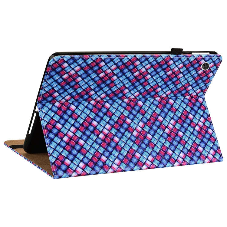 For Huawei MatePad T 10s / Enjoy Tablet 2 Color Weave Leather Tablet Case with Holder(Blue)
