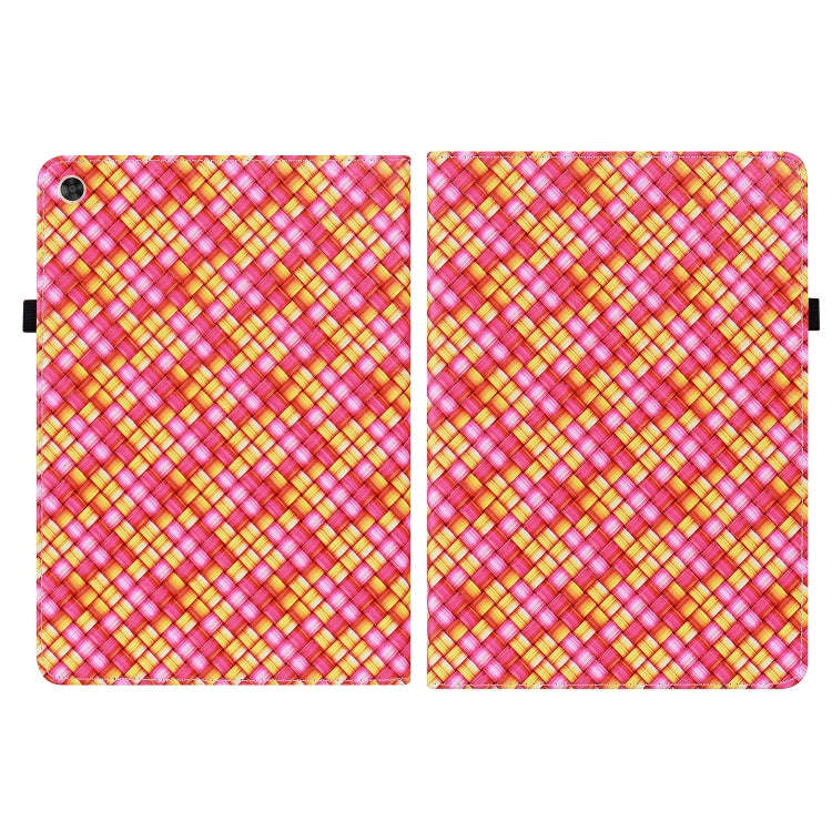 For Huawei MatePad T 10s / Enjoy Tablet 2 Color Weave Leather Tablet Case with Holder(Rose Red)