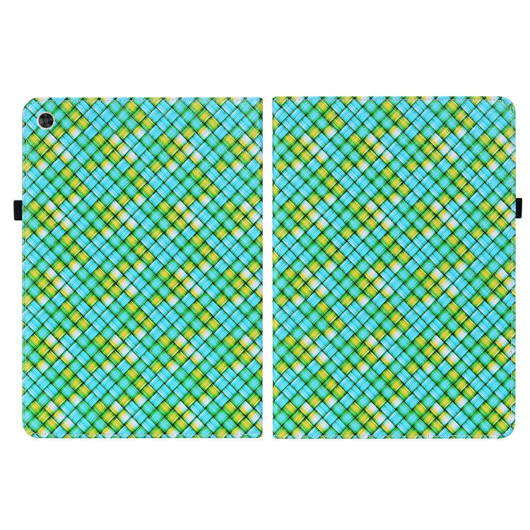 For Huawei MatePad T 10s / Enjoy Tablet 2 Color Weave Leather Tablet Case with Holder(Green)