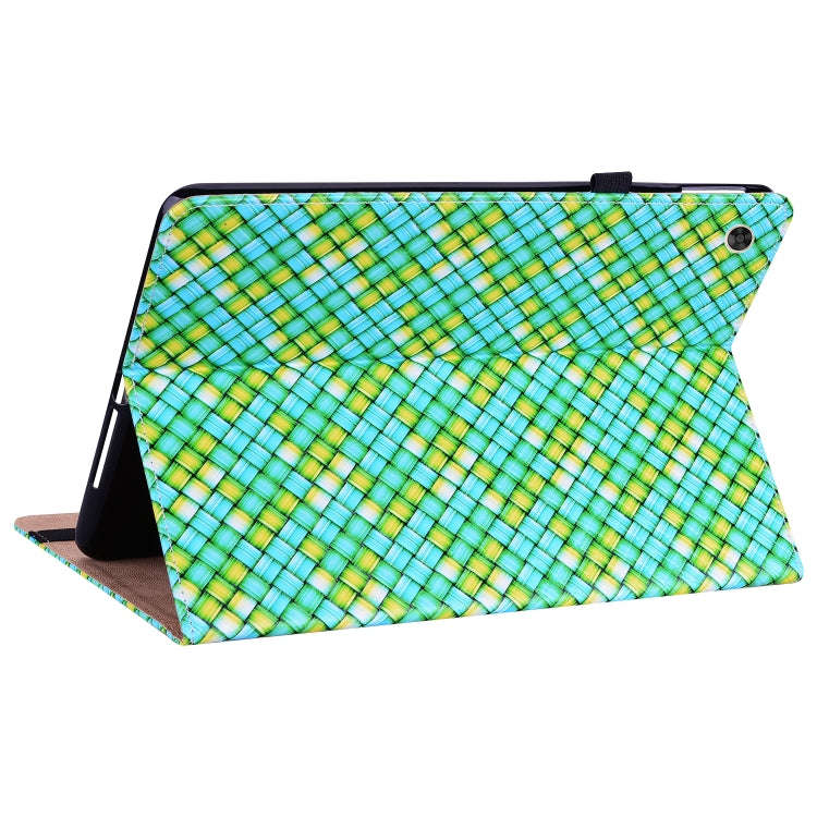 For Huawei MatePad T 10s / Enjoy Tablet 2 Color Weave Leather Tablet Case with Holder(Green)