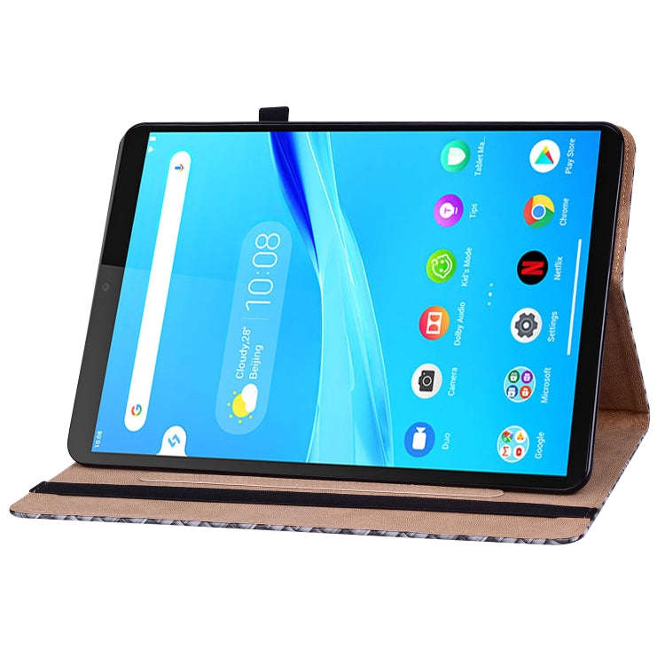 For Lenovo Tab M8 HD TB-8505F 8.0 Color Weave Leather Tablet Case with Holder(Black)