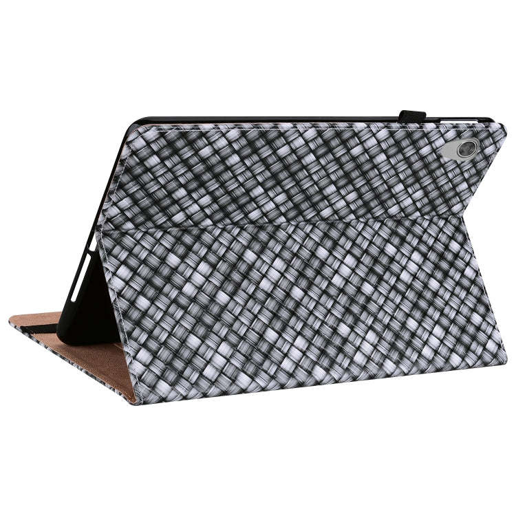 For Lenovo Tab M8 HD TB-8505F 8.0 Color Weave Leather Tablet Case with Holder(Black)