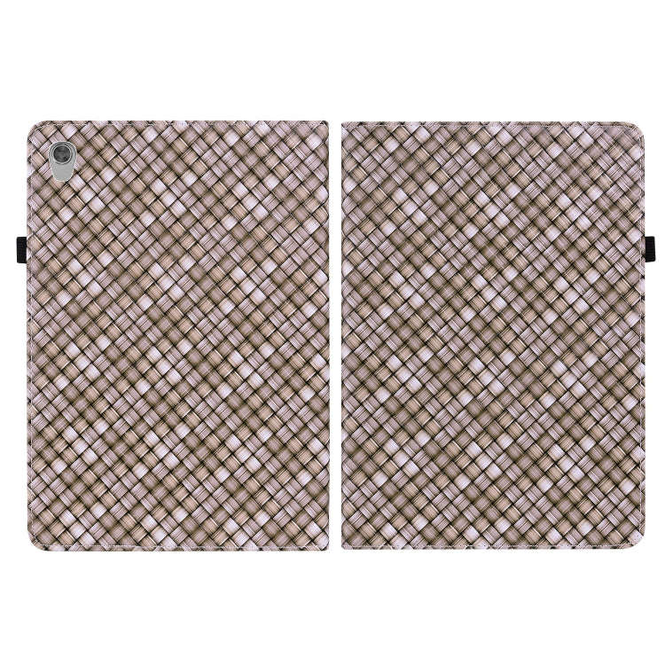 For Lenovo Tab M8 HD TB-8505F 8.0 Color Weave Leather Tablet Case with Holder(Brown)