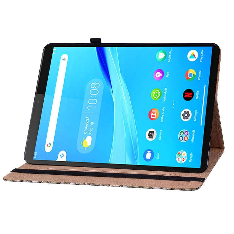 For Lenovo Tab M8 HD TB-8505F 8.0 Color Weave Leather Tablet Case with Holder(Brown)