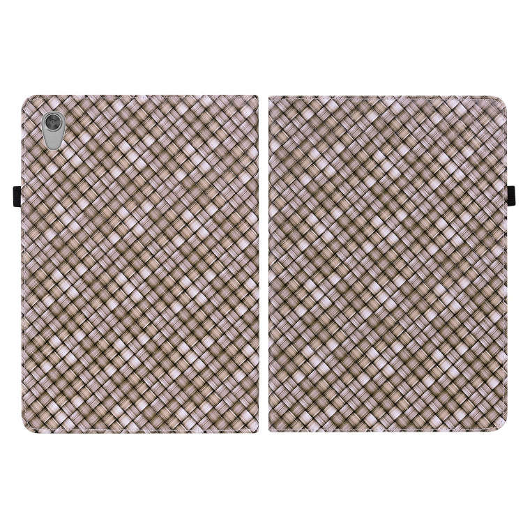 For Lenovo Tab M10 HD Gen 2 TB-X306X Color Weave Leather Tablet Case with Holder(Brown)