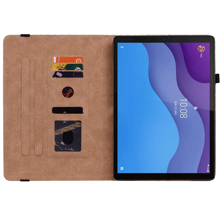 For Lenovo Tab M10 HD Gen 2 TB-X306X Color Weave Leather Tablet Case with Holder(Brown)