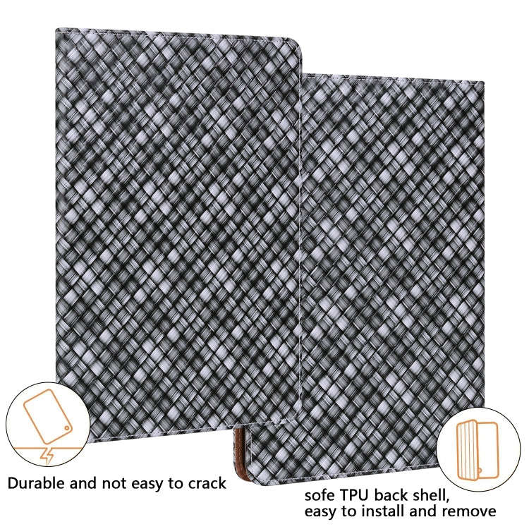 For Lenovo Tab P11 TB-J606F Color Weave Leather Tablet Case with Holder(Black)