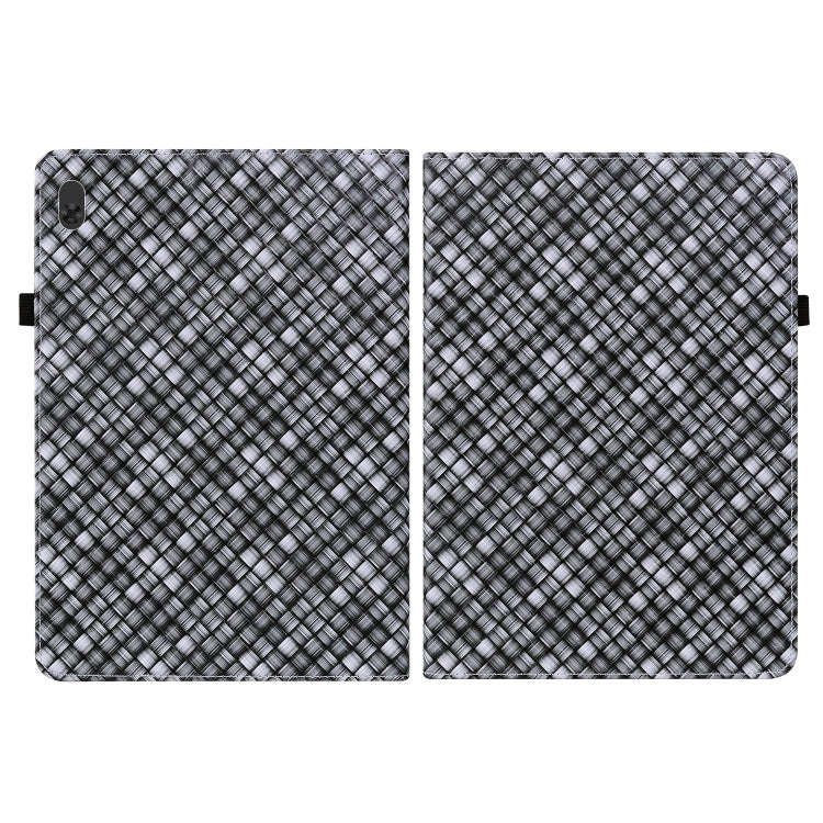 For Lenovo Tab  M10 TB-X605L Color Weave Leather Tablet Case with Holder(Black)