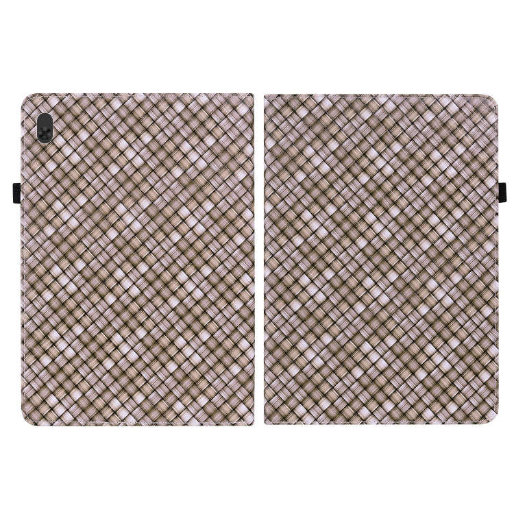 For Lenovo Tab  M10 TB-X605L Color Weave Leather Tablet Case with Holder(Brown)