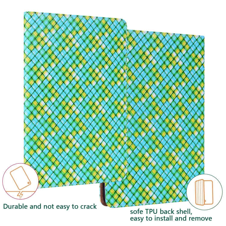 For Lenovo Tab  M10 TB-X605L Color Weave Leather Tablet Case with Holder(Green)