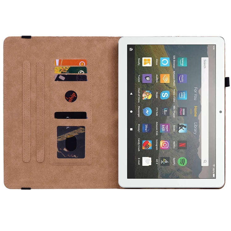 For Amazon Kindle Fire HD8 Color Weave Leather Tablet Case with Holder(Rose Red)