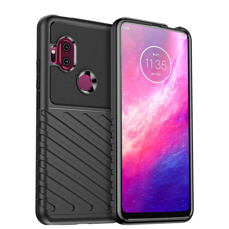For Motorola One Hyper Thunderbolt Shockproof TPU Protective Soft Phone Case(Black)