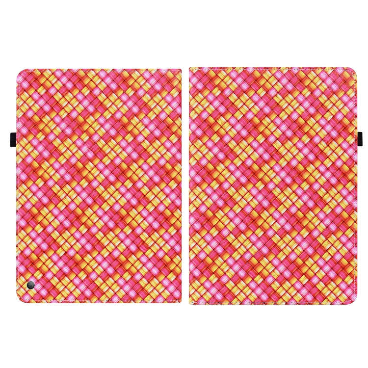 For Amazon Kindle Fire HD8 2020 Color Weave Smart Leather Tablet Case(Rose Red)