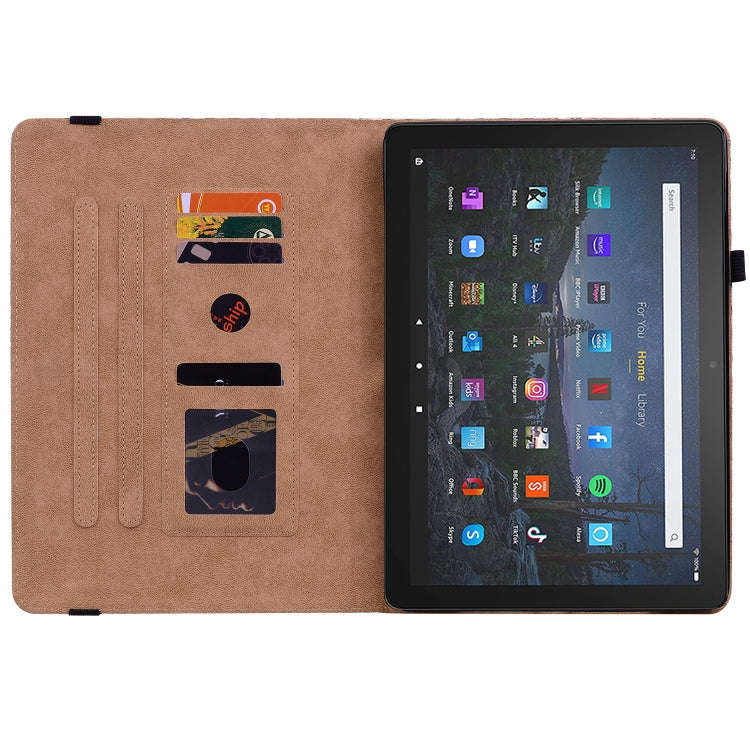 For Amazon Kindle Fire HD8 2020 Color Weave Smart Leather Tablet Case(Rose Red)