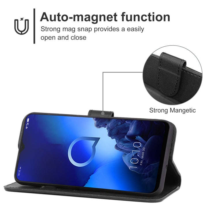 Leather Phone Case For Alcatel 3x 2019(Black)