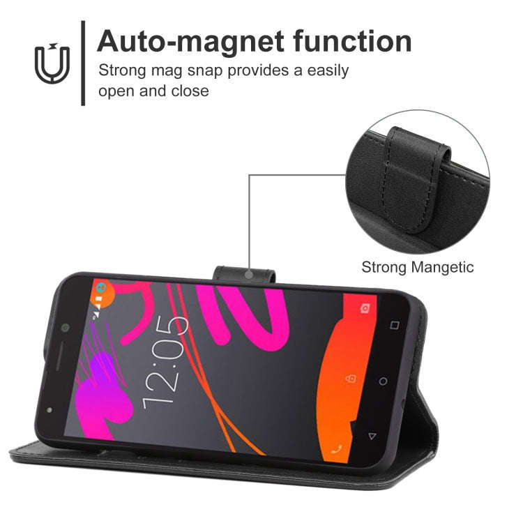 Leather Phone Case For BQ Aquaris M5(Black)