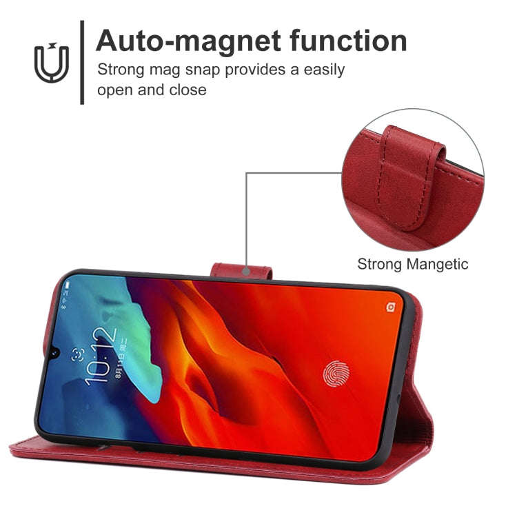 Leather Phone Case For Lenovo Z6 Pro(Red)