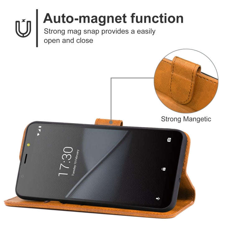 Leather Phone Case For Tecno POP 3(Brown)