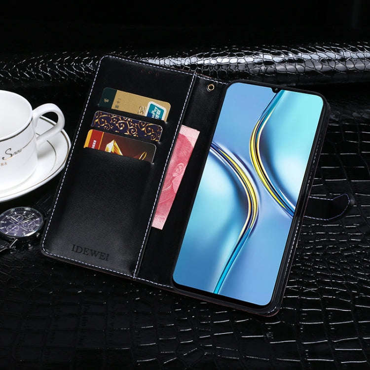For Honor X30 Max idewei Crocodile Texture Horizontal Flip Phone Leather Phone Case(Dark Blue)