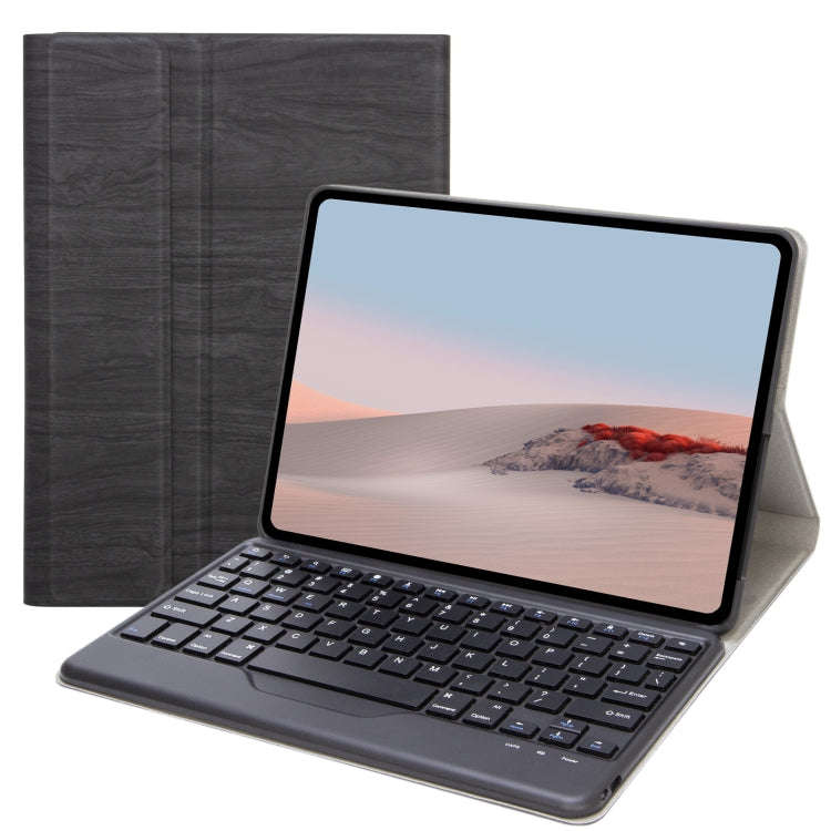 SFGO Tree Texture Bluetooth Keyboard Leather Case For Microsoft Surface Go 4 / 3 / 2 / 1(Black + ...