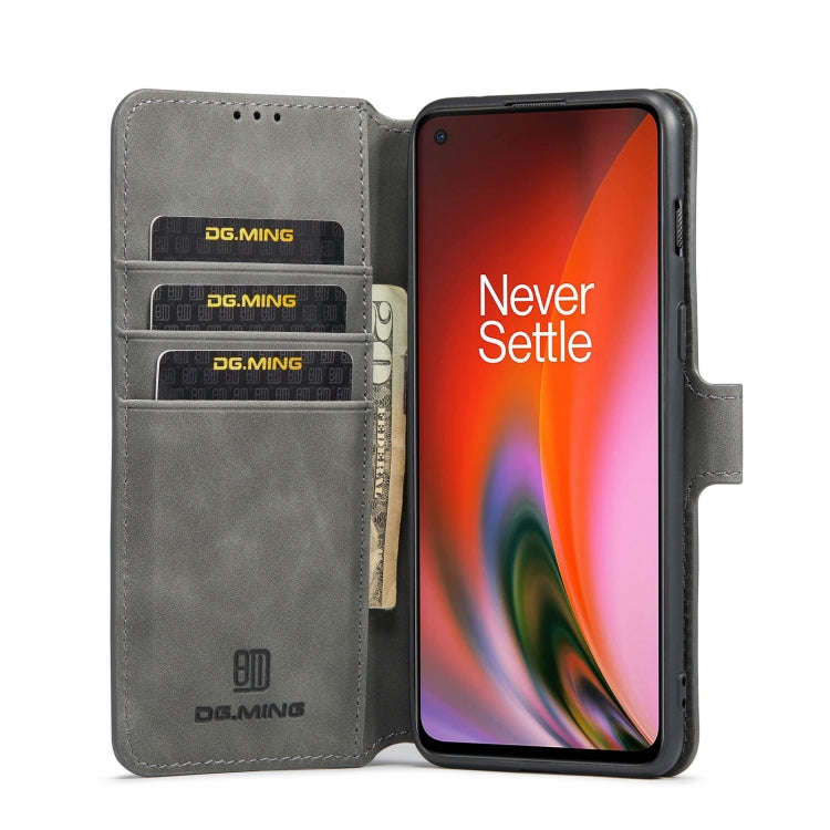 For OnePlus Nord 2 DG.MING Retro Oil Side Horizontal Flip Leather Case with Holder & Card Slots &...