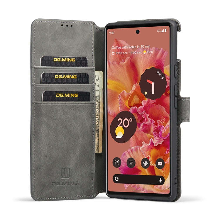 For Google Pixel 6 DG.MING Retro Oil Side Horizontal Flip Leather Case with Holder & Card Slots &...