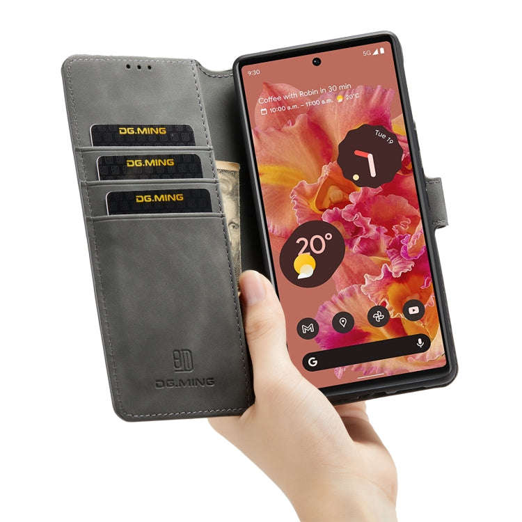 For Google Pixel 6 DG.MING Retro Oil Side Horizontal Flip Leather Case with Holder & Card Slots &...