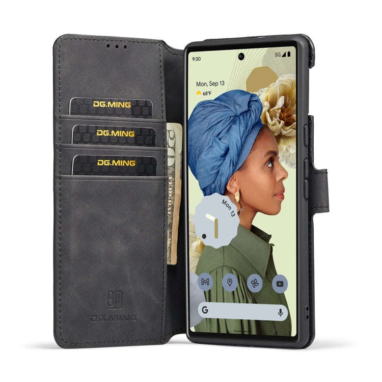 For Google Pixel 6 Pro DG.MING Retro Oil Side Horizontal Flip Leather Case with Holder & Card Slo...